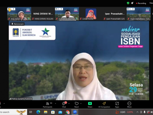 UII Gelar Webinar Sosialisasi Pengajuan ISBN